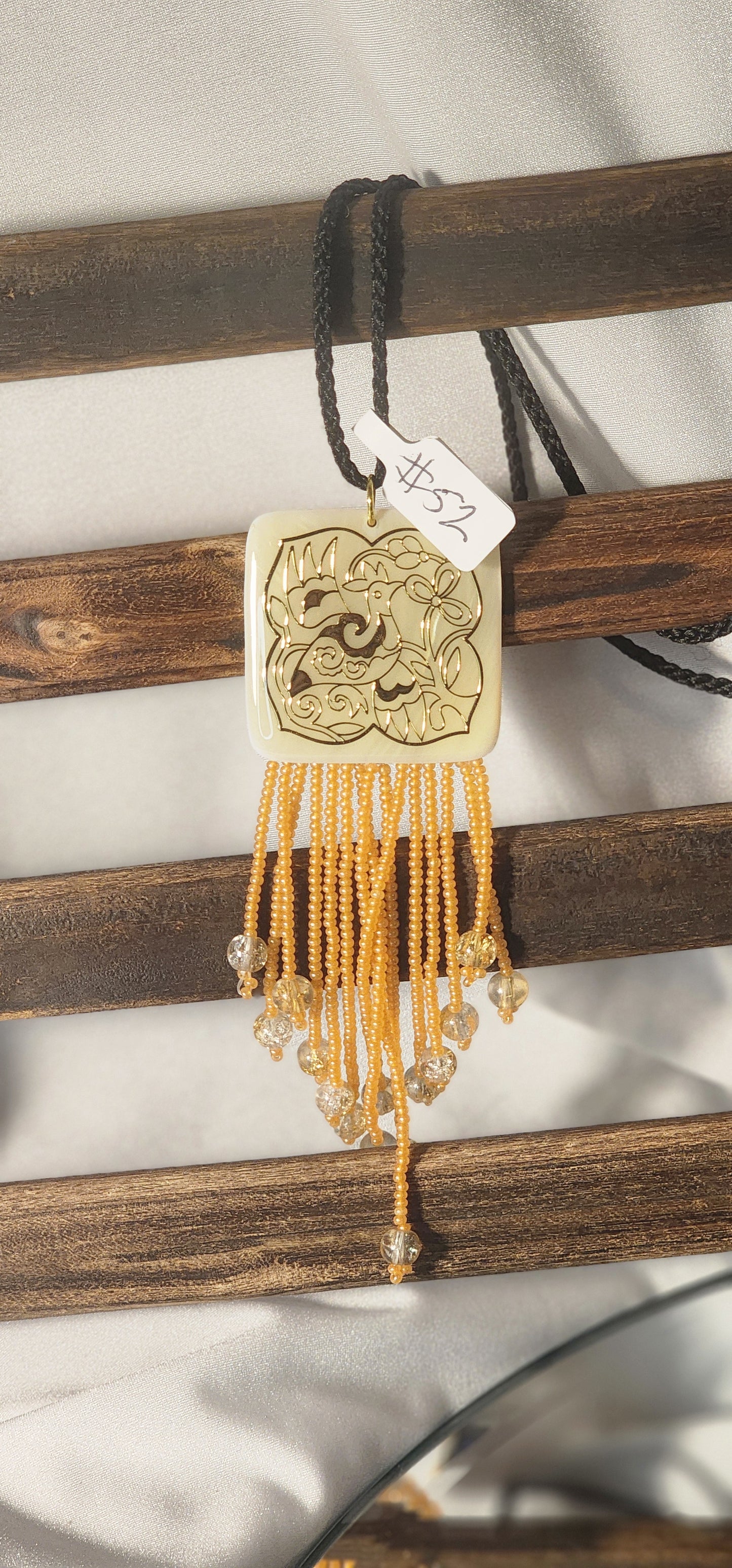 Handmade Beaded Necklaces – #52 - Golden Bird