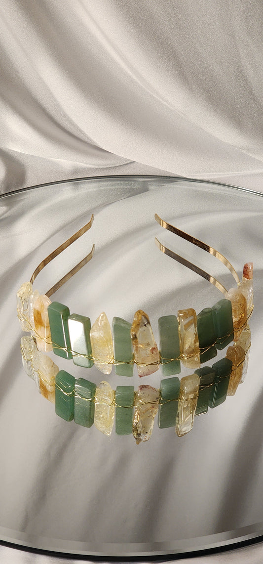 Jade Citrine Quartz Crown