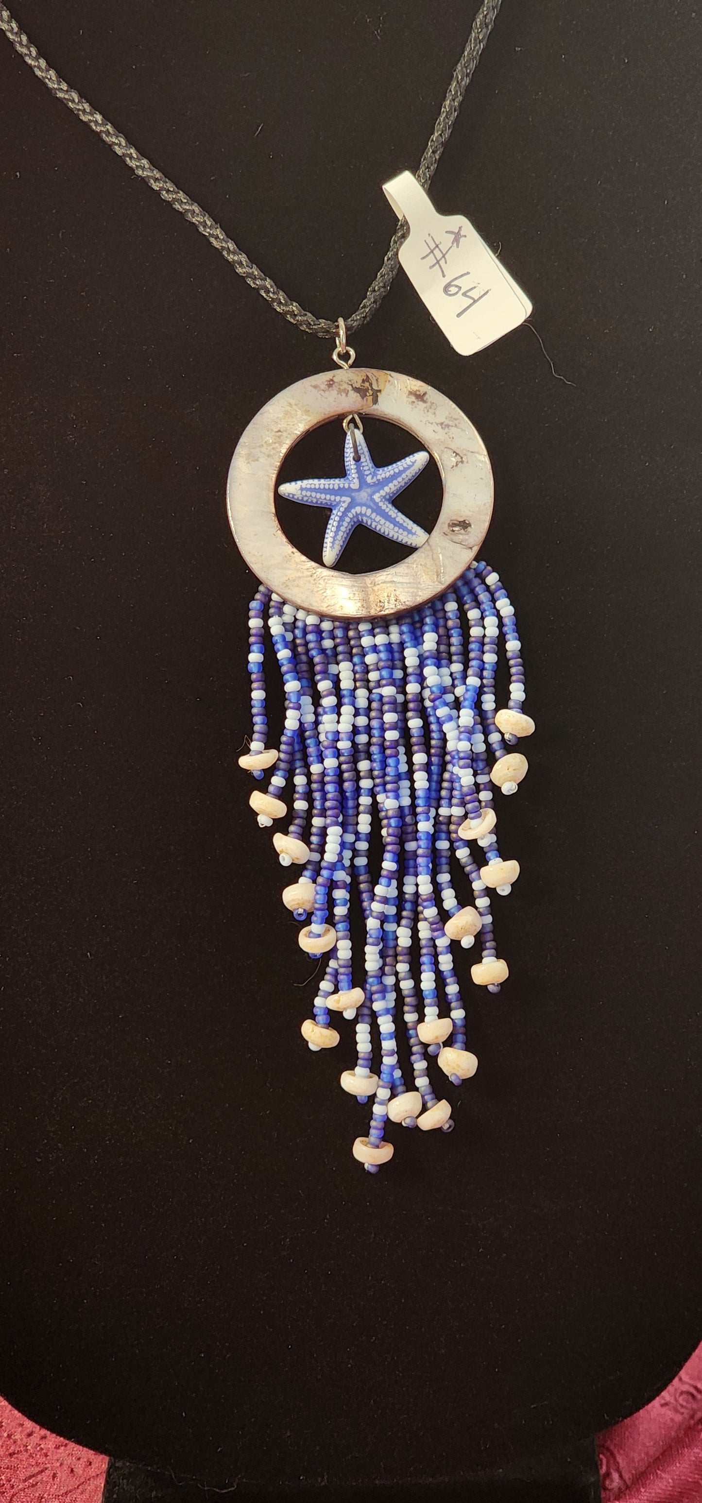 Handmade Beaded Necklace - #64- Shelled Starfish