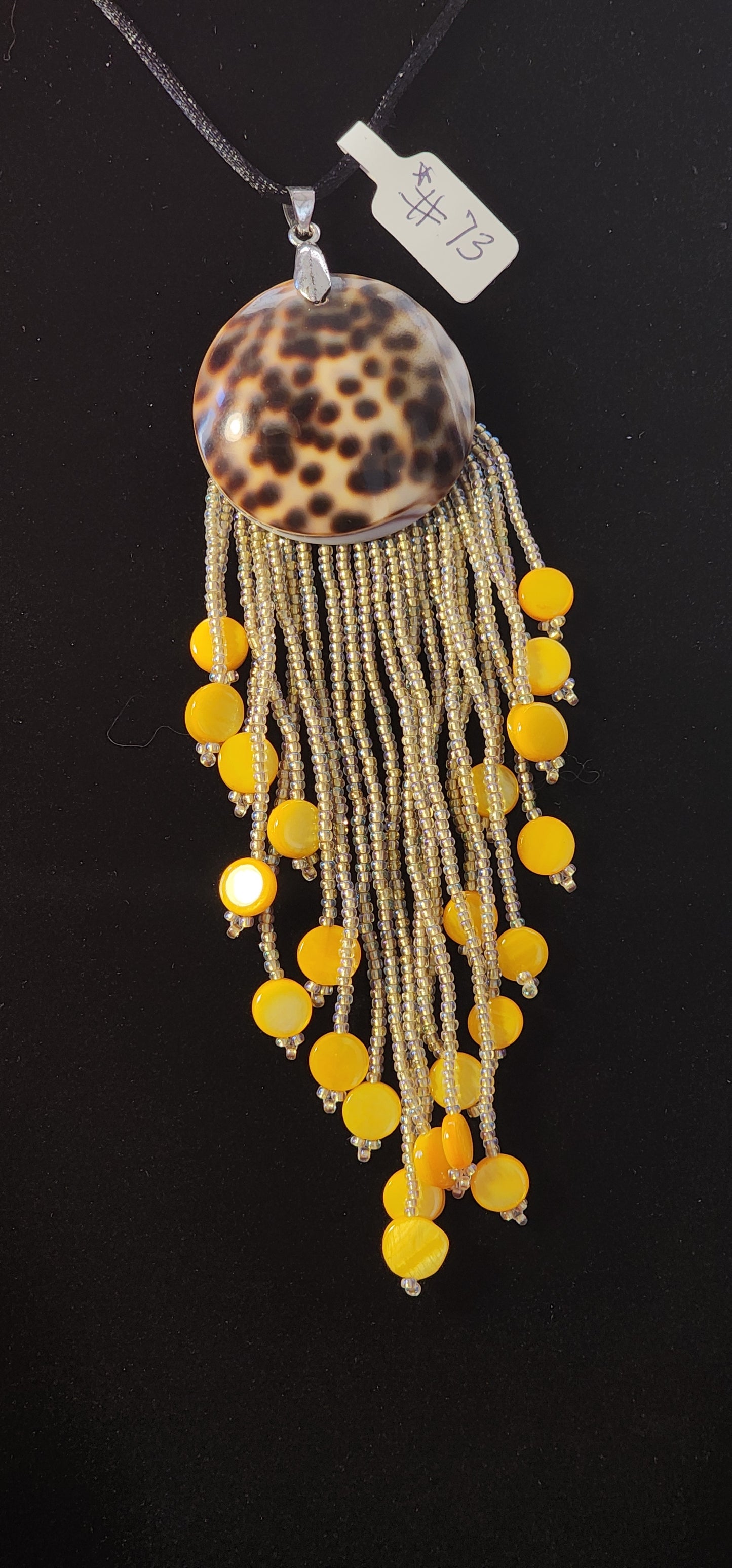 Handmade Beaded Necklace - #28 - Spotted Shell