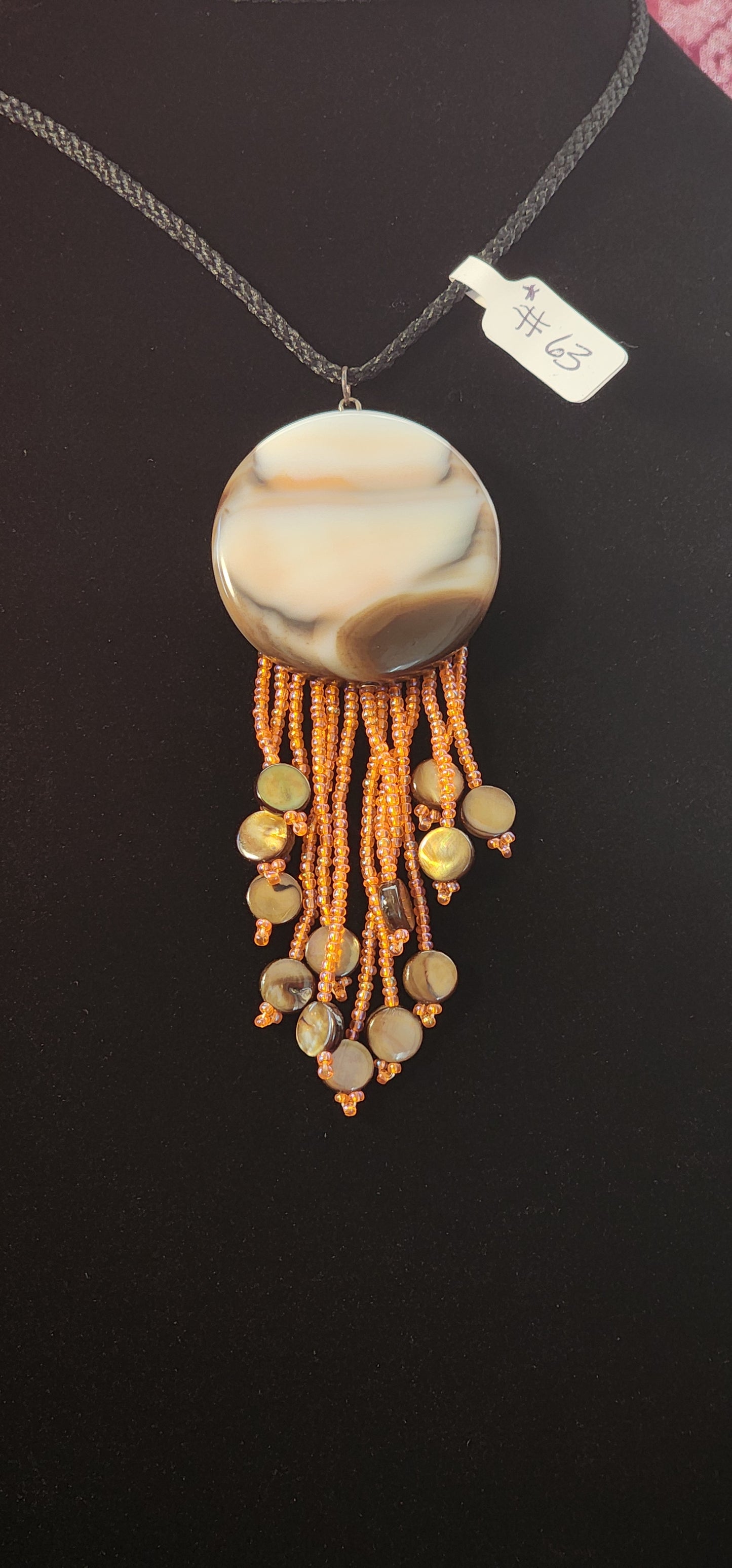 Handmade Beaded Necklace - #63- Creamy Agate