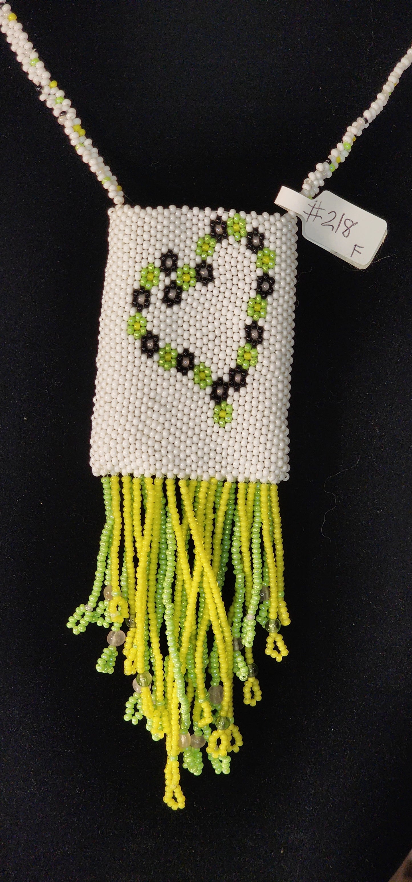 Handmade Beaded Pouch Necklaces – #218 - Heart-A-Flower