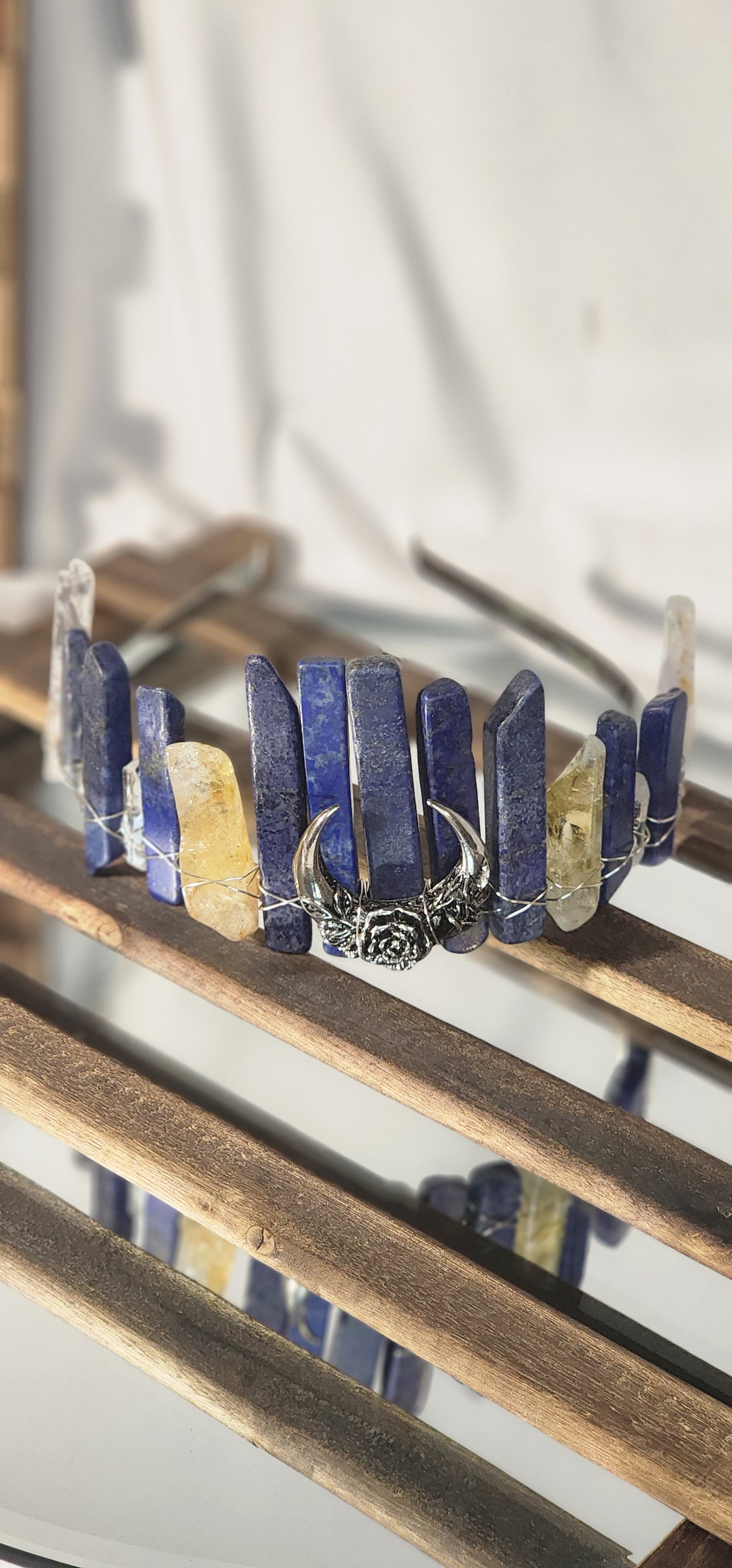 Lapis, Citrine & Quarts Crystal Crown