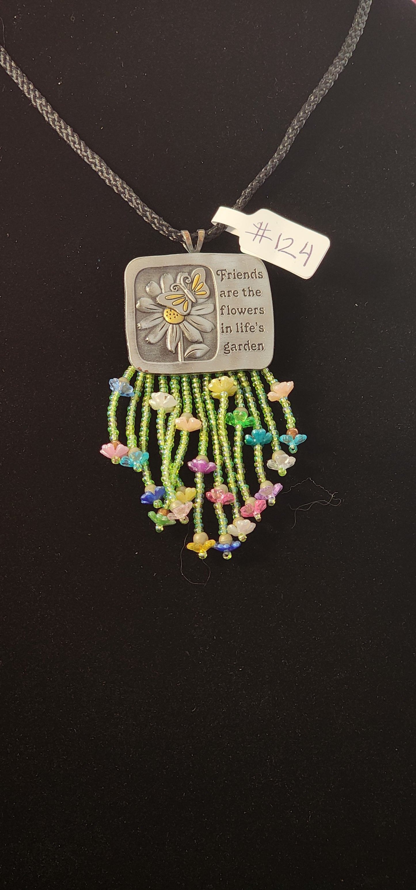 Handmade Beaded Necklace - #124 - Friends in Flowers