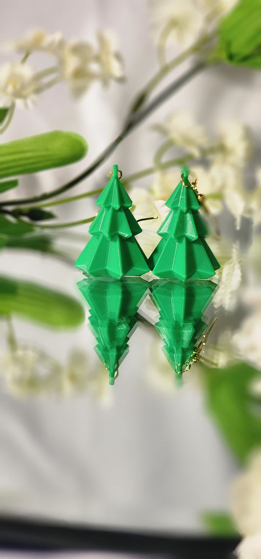 3D Prints - Christmas Tree Earrings