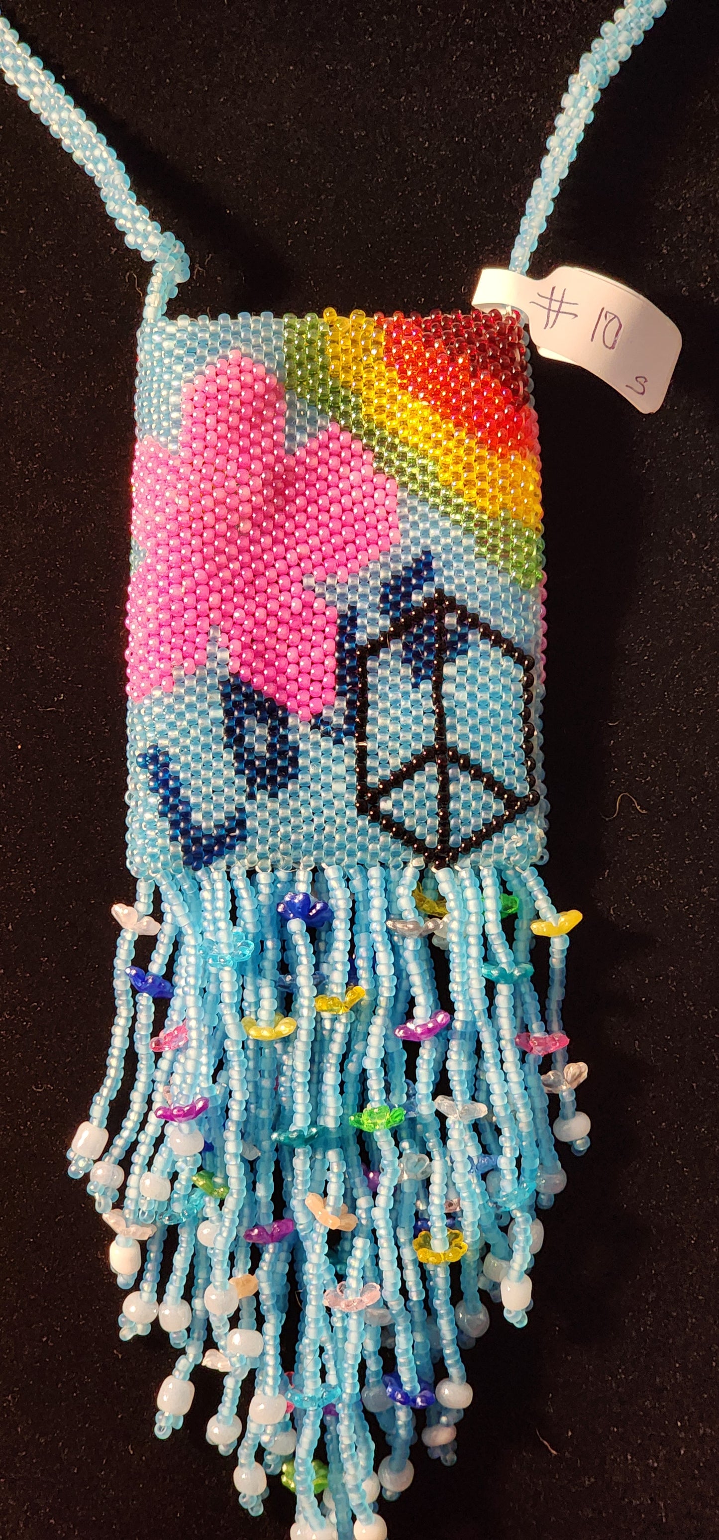 Handmade Beaded Pouch Necklaces – #10 - Love Rainbows