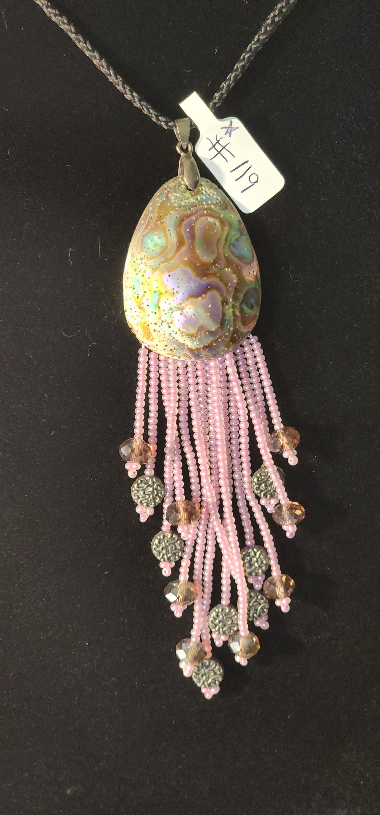 Handmade Beaded Necklaces – #119 - Pink Abalone