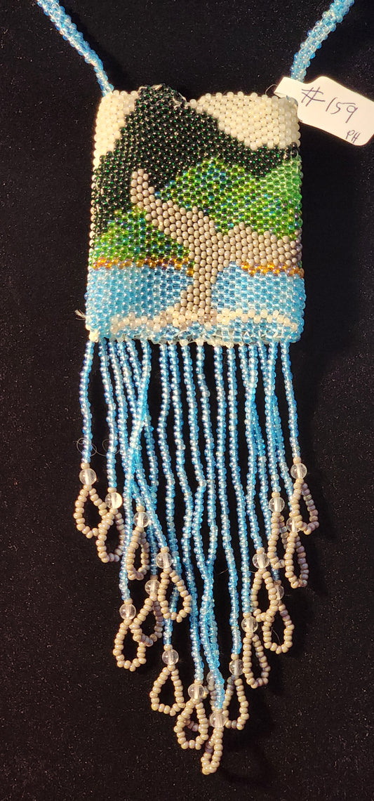 Handmade Beaded Pouch Necklaces –  #159 - Whale Tail