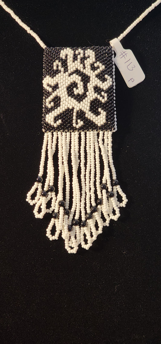 Handmade Beaded Pouch Necklaces –  #113 - Sun Spiral