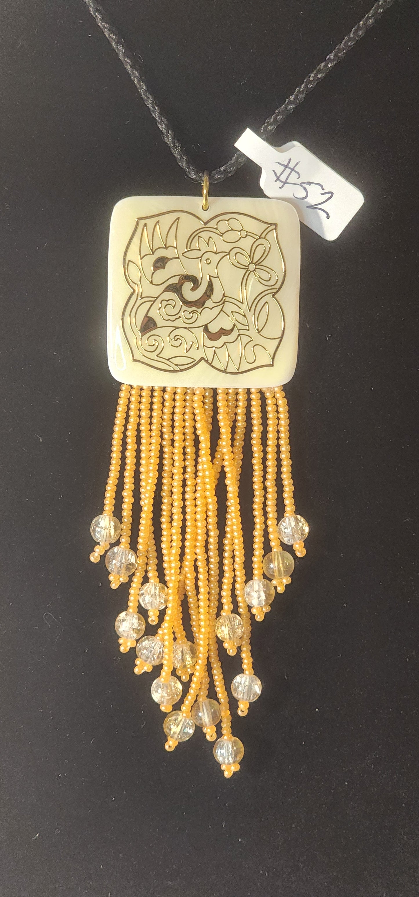Handmade Beaded Necklaces – #52 - Golden Bird