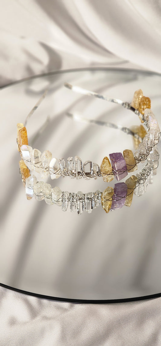 Citrine Quartz Amythest Crown