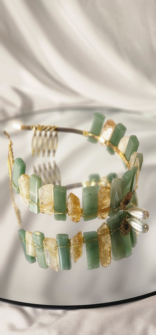 Jade Citrine Jeweled Crown