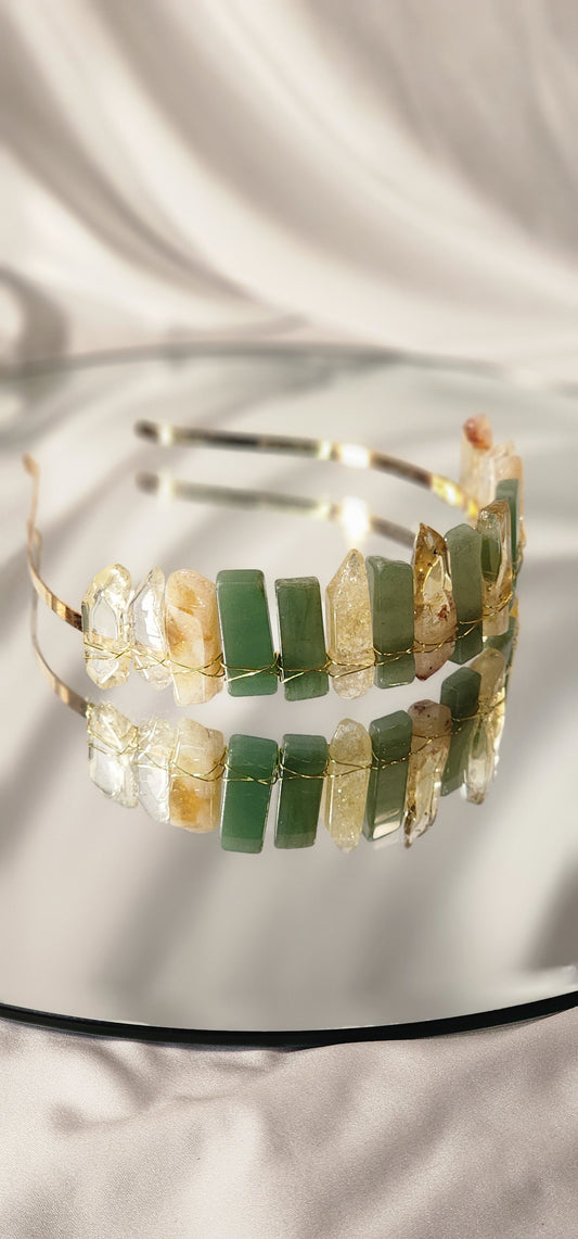 Jade Citrine Quartz Crown