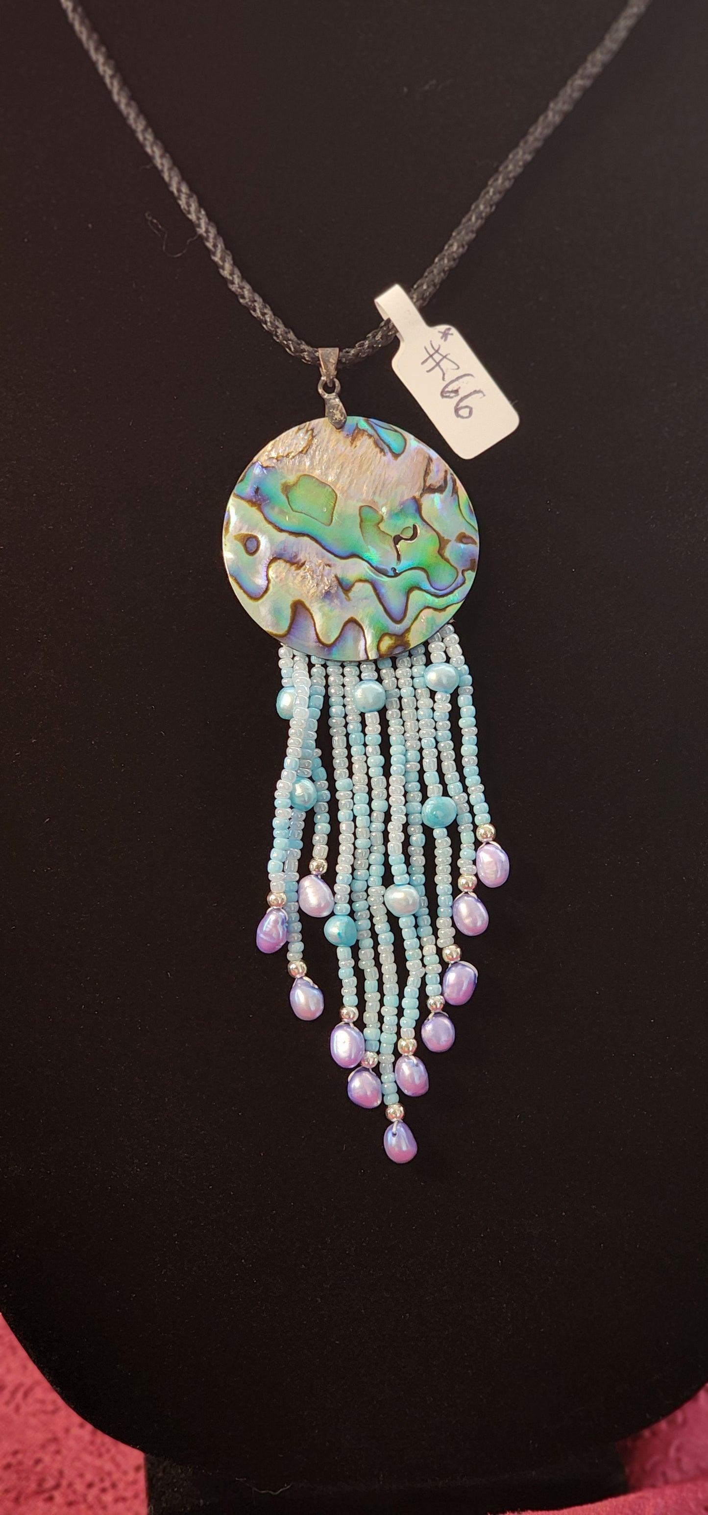Handmade Beaded Necklace - #66 - Pearly Abalone