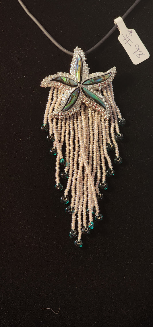 Handmade Beaded Necklace - #98 - Damond Starfish