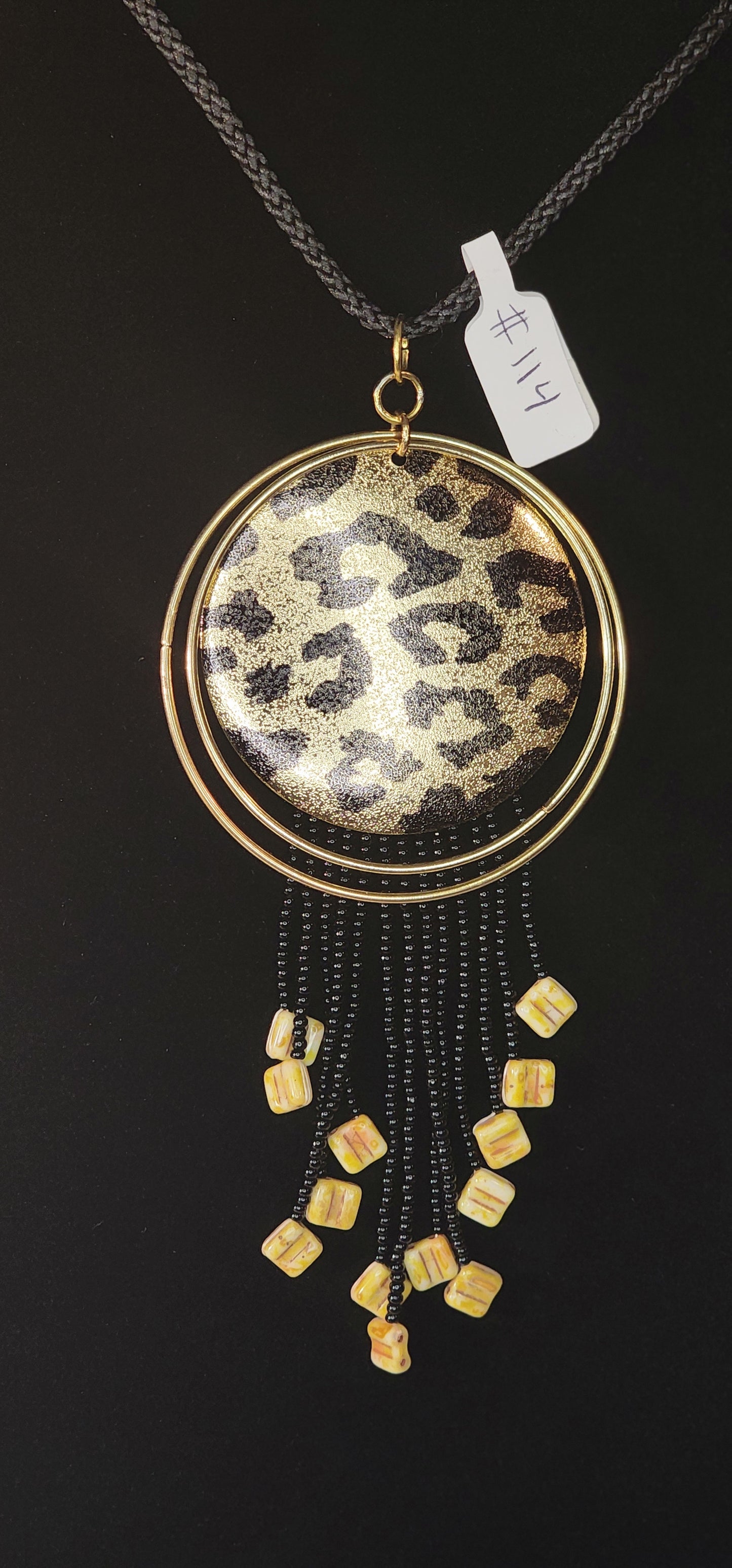 Handmade Beaded Necklace - #114 - Golden Leopard