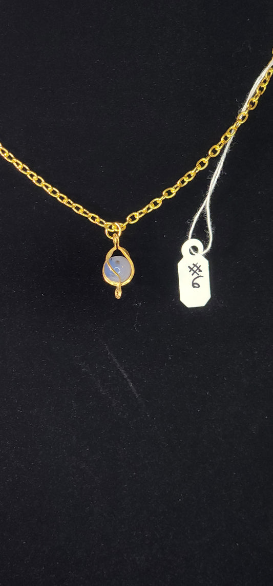 Glass Bead Necklace - #6 - Icey