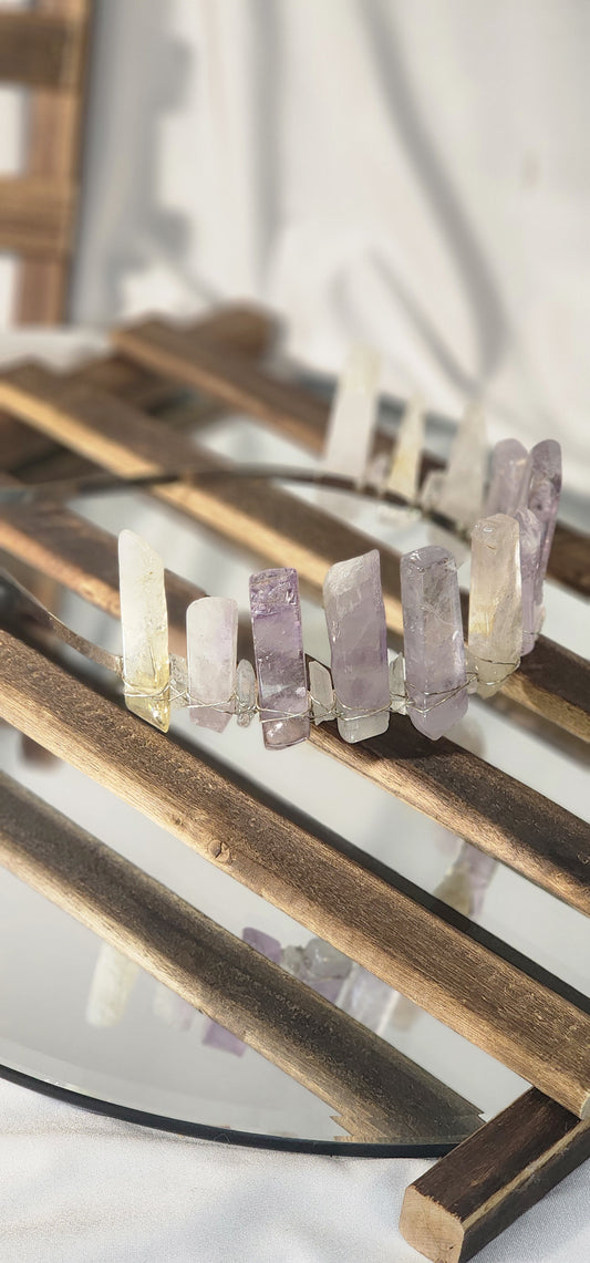 Quarts & Amythest Crystal Crown