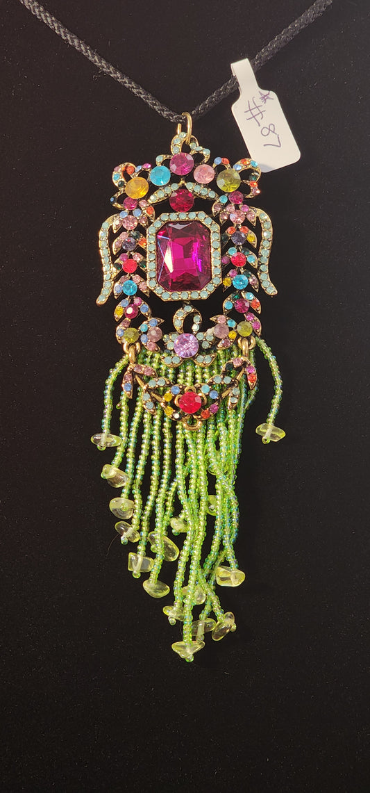 Handmade Beaded Necklace - #87 - Rainbow Paradise