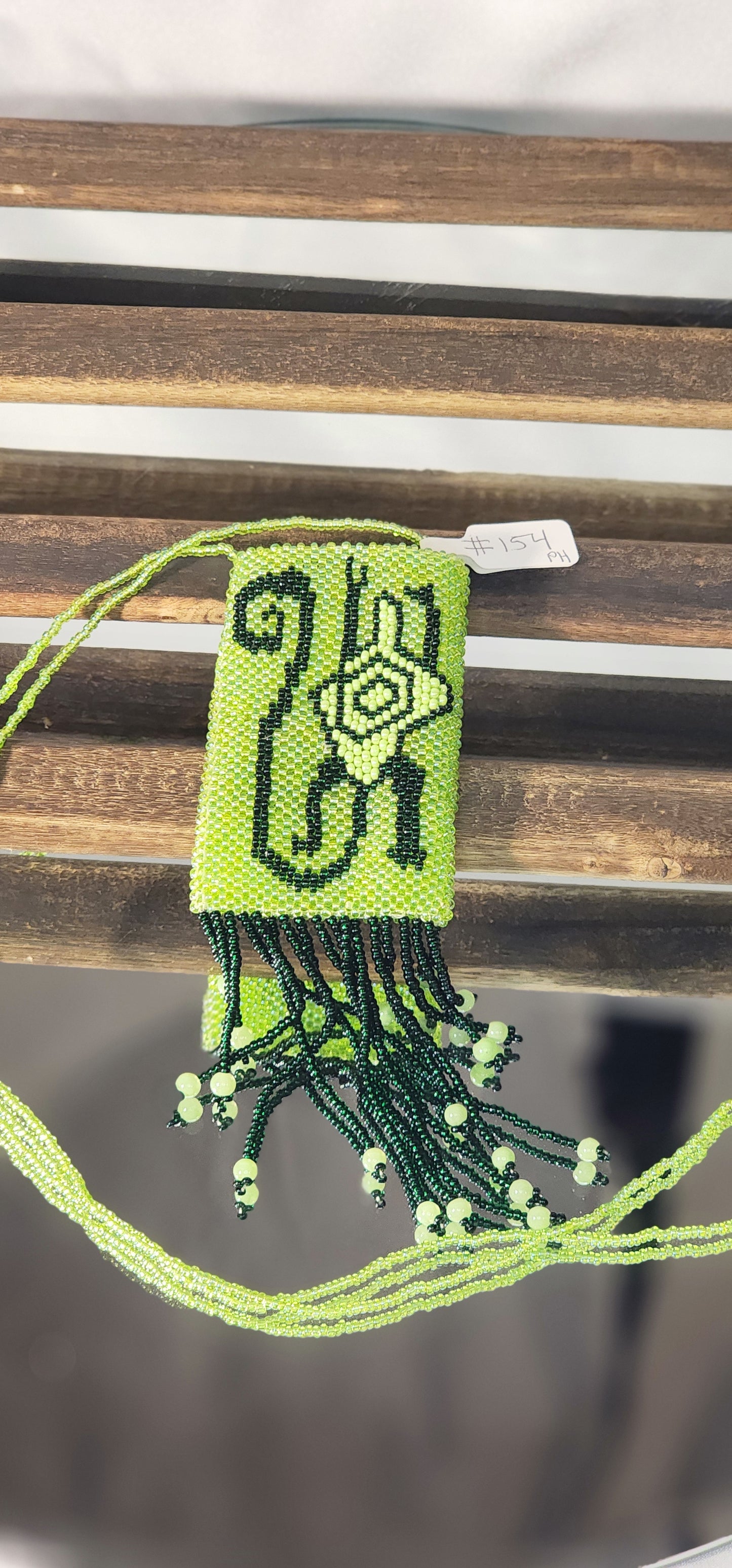 Handmade Beaded Pouch Necklaces – #154 - Early Lizard