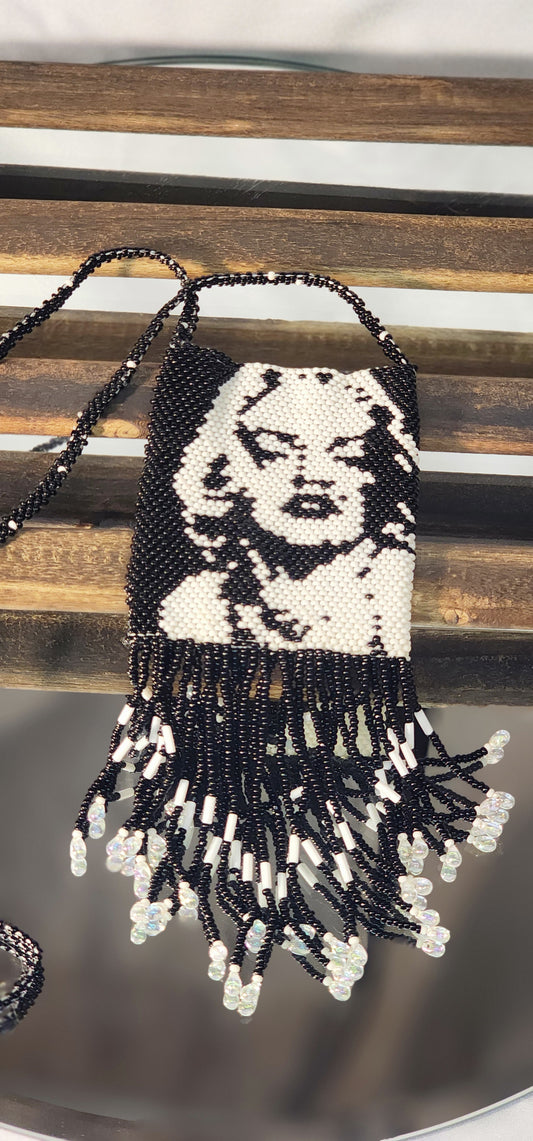 Handmade Beaded Pouch Necklaces – #401 - Marilyn Monroe